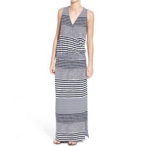 TOMMY BAHAMA Women’s XS Striped Sleeveless Maxi Dress Blue White Nautical Beach